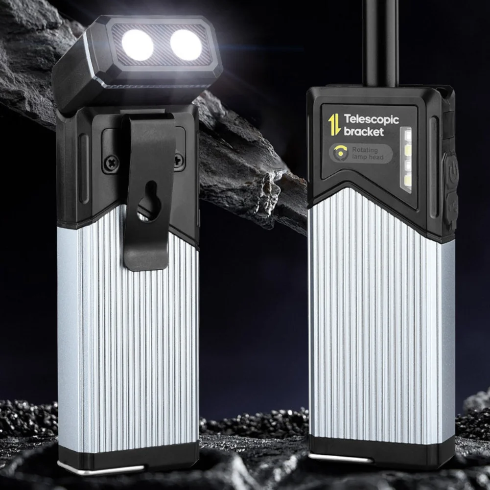 1pc Rechargeable Camping Light Telescopic LED Working Lights Rotatable Lamp Head Five Lighting Modes For Fishing Car Repair