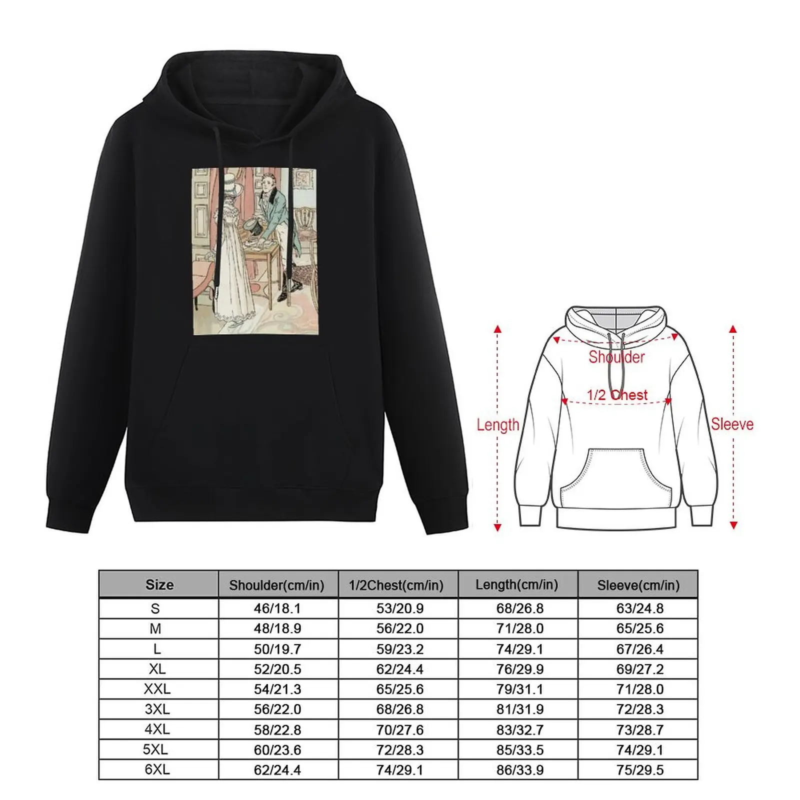 Charles Edmund Brock - Jane Austen His Question Pullover Hoodie mens clothing anime clothing pullover hoodies