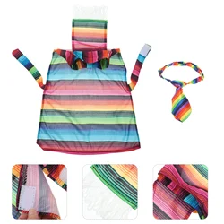 Dog Clothes for Girls Cape Clothing Dreses Mexican Party Multi-color Poncho Cat