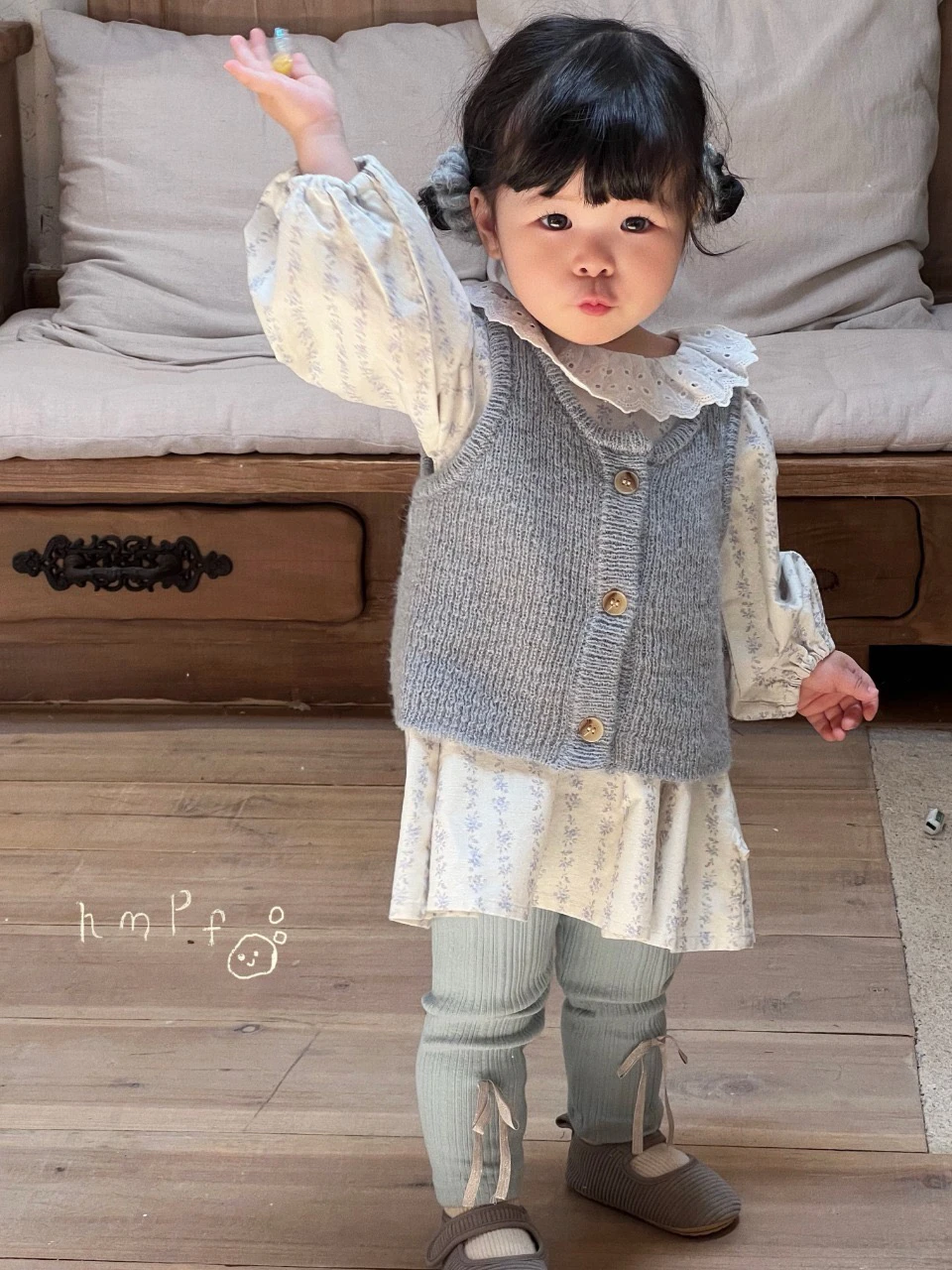 Baby Girls Set 2024 Autumn New Sweet Dress Korean Versatile Knitted Vest Butterfly Bow Underpants Set Baby Clothes