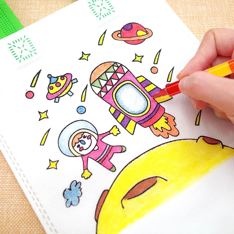 Children Graffiti Bag Drawing Toys 12color crayons Early Education Educational Toy Parent-child Interaction Storage Bag TMZ