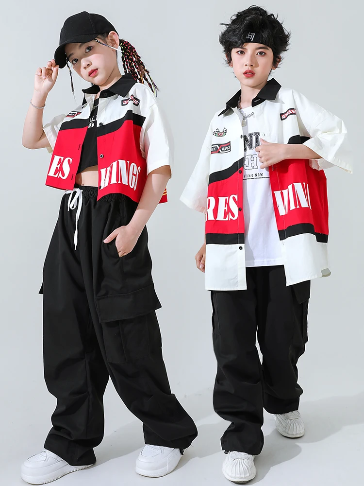 Children Jazz Dance Clothes Hip Hop Costume Boys Street Dance Outfit Motorcycle Jacket Black Pants Fashion Stage Suit BL10642