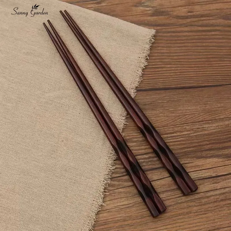 1 Pair Japanese Style Wooden Solid Wood Chopsticks Pointed Sushi Chopsticks Creative Household-Chopsticks Gift WoodenChopsticks