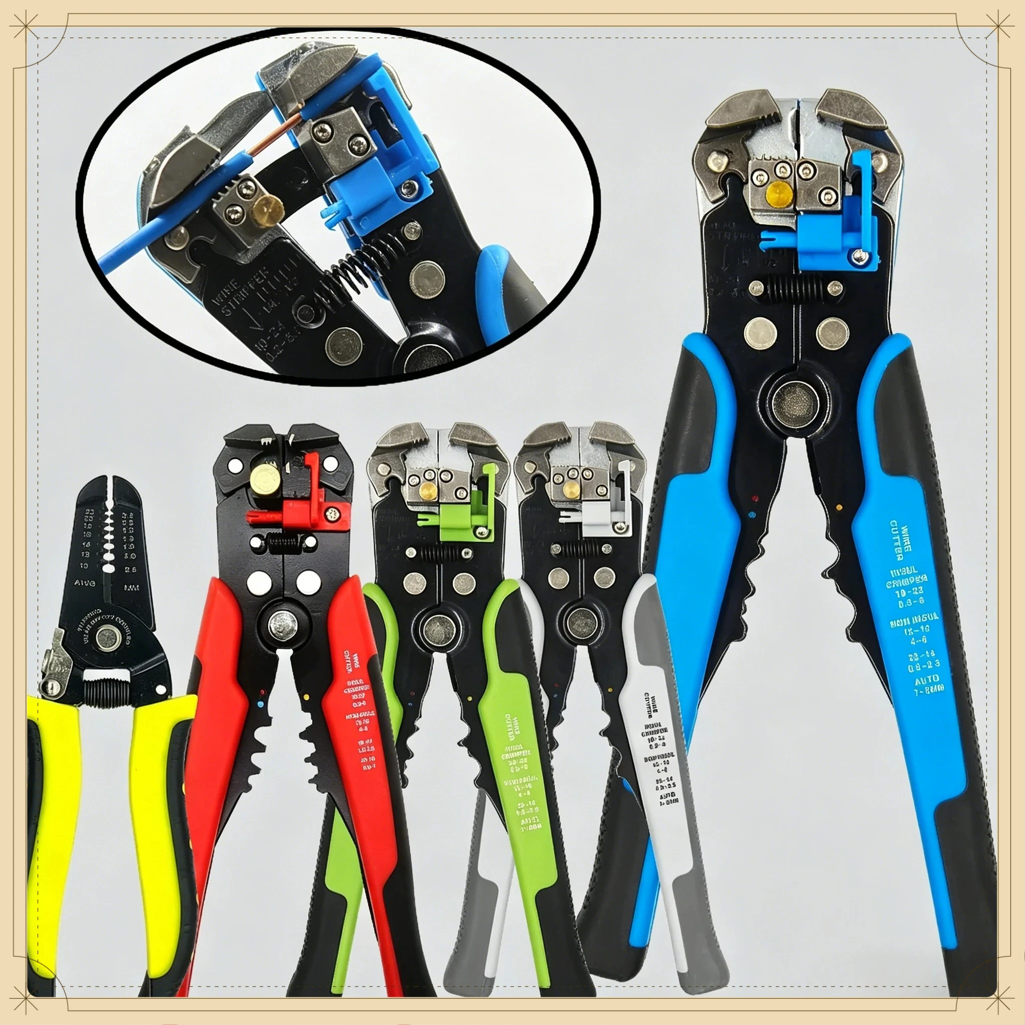 

High Precision Wire Stripping Pliers 0.2-6.0mm with Guide Ruler Cable Cutting Terminal Crimping Electrician Tools