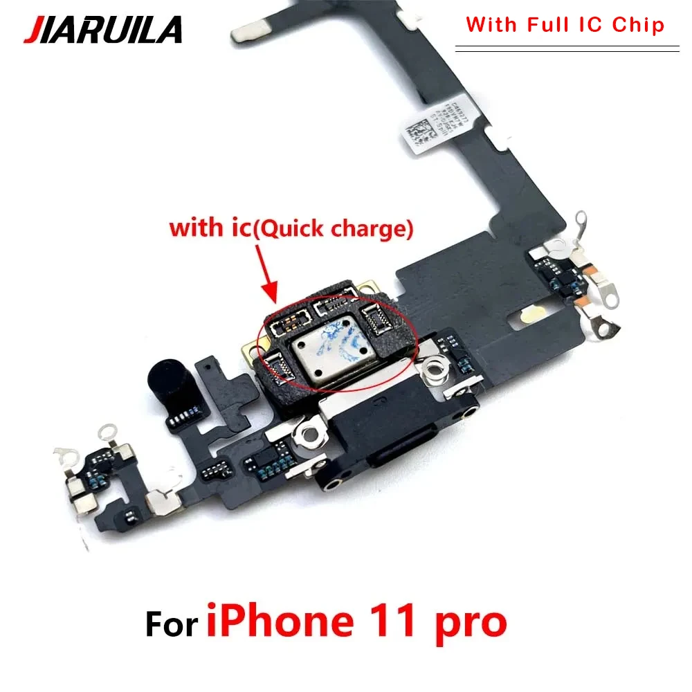 Placa de carga de puerto USB para Iphone 11 Pro Max, conector de carga flexible, novedad de 100%