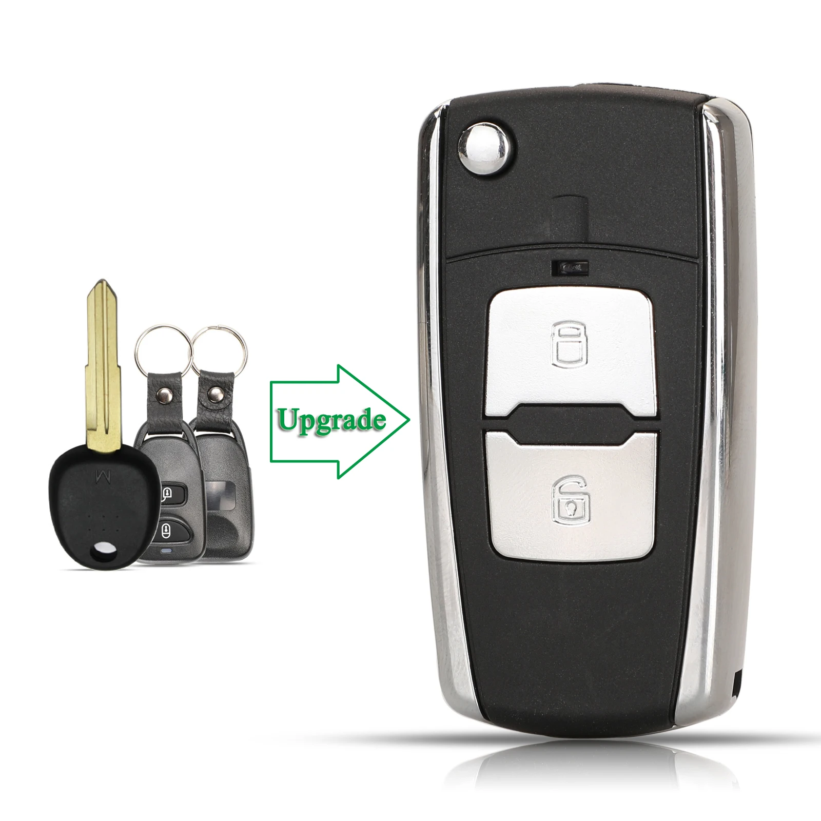 Jingyuqin Modified Car Key Shell Case For Hyundai Santa Fe Tucson Verna Aceent Avante Kia Sportage Spectra Rio Morning 2BNT