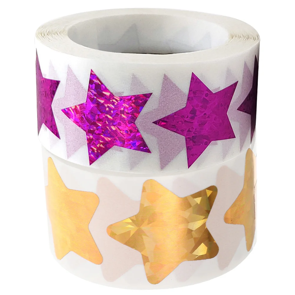 2 Rolls Star Stickers Decorative Gift Seals Multi-Purpose for Parties and Small Business Use Roll Sticker Letter Supply