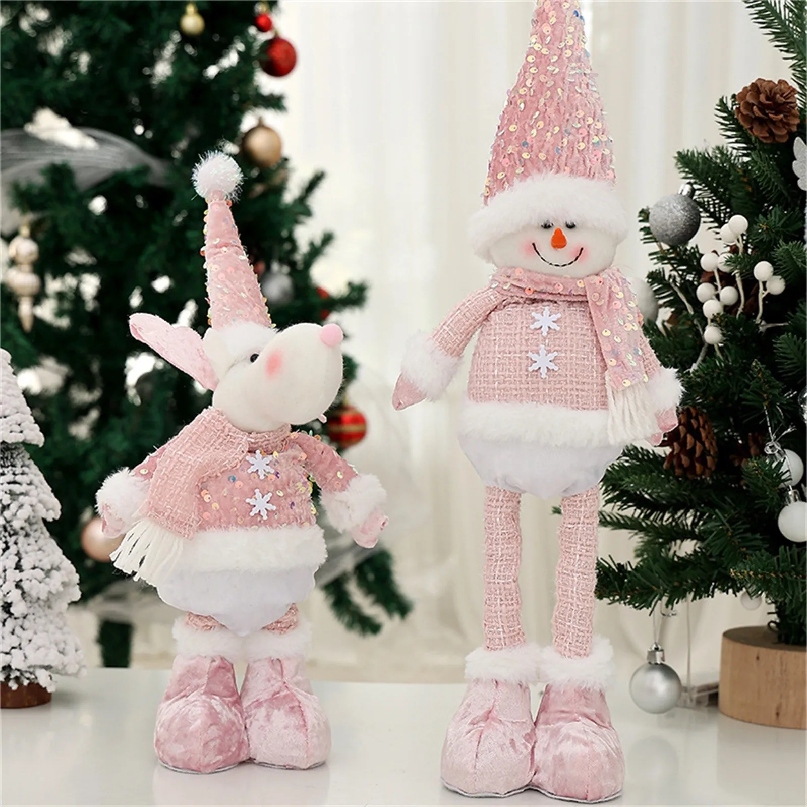 Christmas Series Plush Toys Stretch Long Legs Elk Snowman Santa Claus Christmas Room Props Decoration Plush Doll Gifts 2025