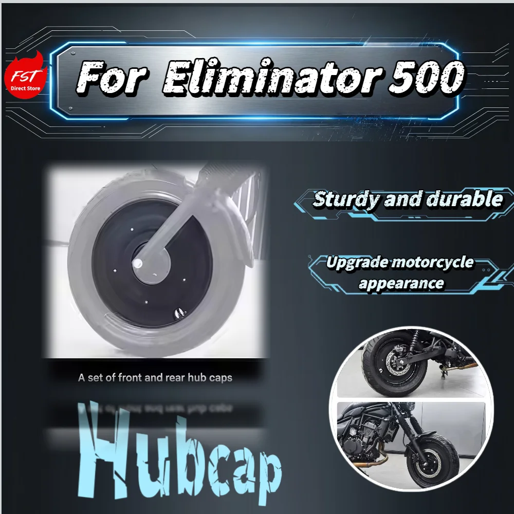 For  Eliminator 500 Black Warrior Full Closed Wheel Cover Front Rear Rim Protector Metal Decor Shell Parts