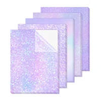50 hojas de vinilo transparente holográfico A4, película laminada en frío, superposición holográfica, vinilo adhesivo de 8,3x11,7 pulgadas para pegatinas, 5 estilos
