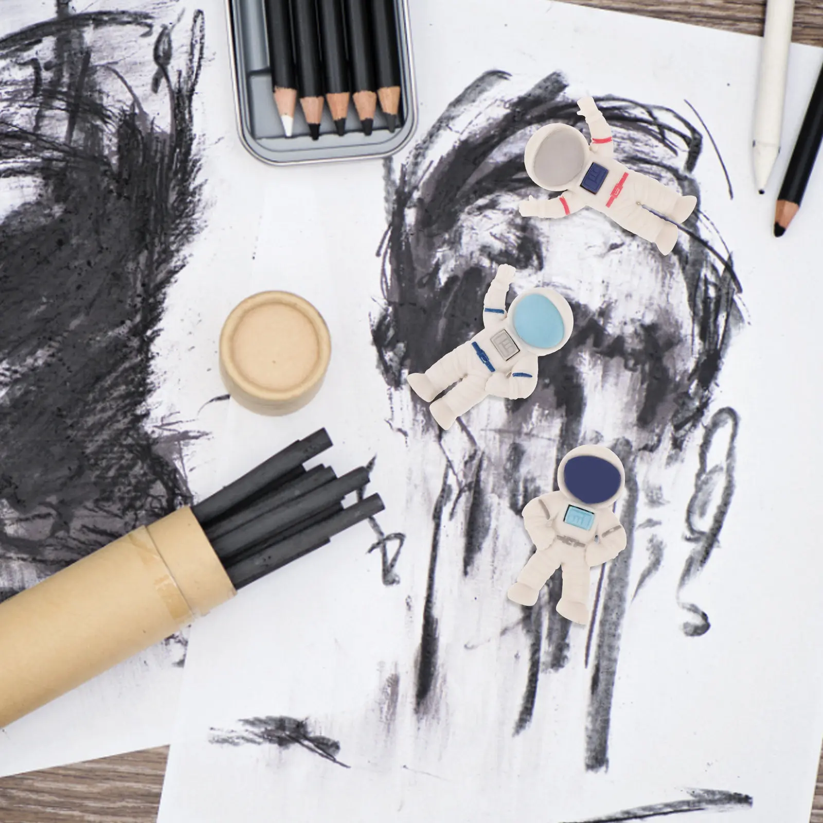 

24Pcs Astronaut Erasers Small Cartoon Space Erasers Bulk for Classroom School Supplies Students Astronaut Eraser