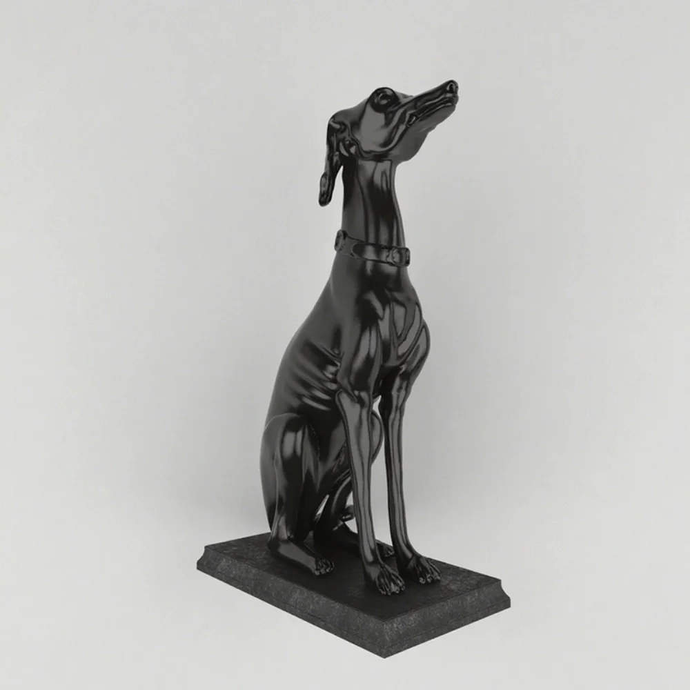 ※a Stylish Star-Patterned Greyhound Dog Statues for Sale Shiny Resin Sculpture Modern Villa Interior