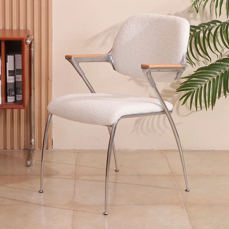 الفولاذ المقاوم للصدأ في العصور الوسطى، والكراسي الخلفية المنزلية، والطاولات والكراسي البسيطة #3