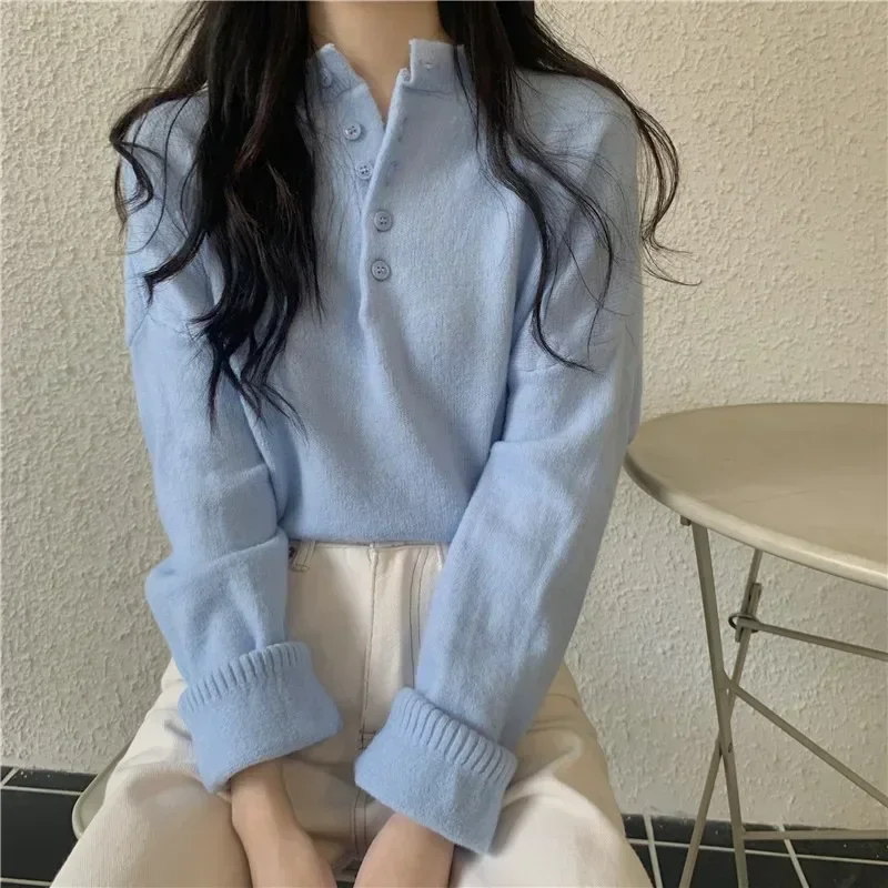 Korean Oversized Sweaters For Women Trend White Loose Sweater Casual Autumn Winter Warm Thick Knit Sweater Y2k Women Jumper