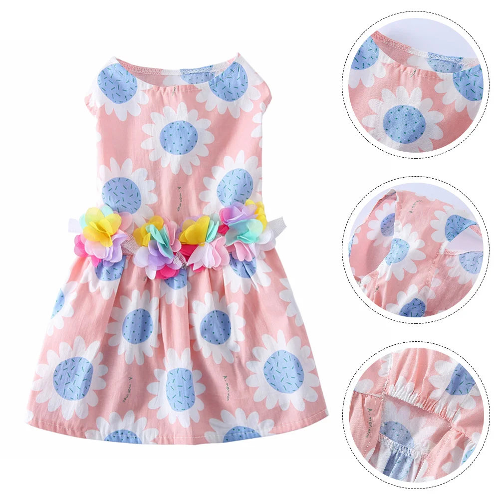 Pet Skirt Cat Clothes Puppy Outfit Shirt Lightweight Decorative Dog Dress Polyester Cotton Garment Apparel Eye-catching