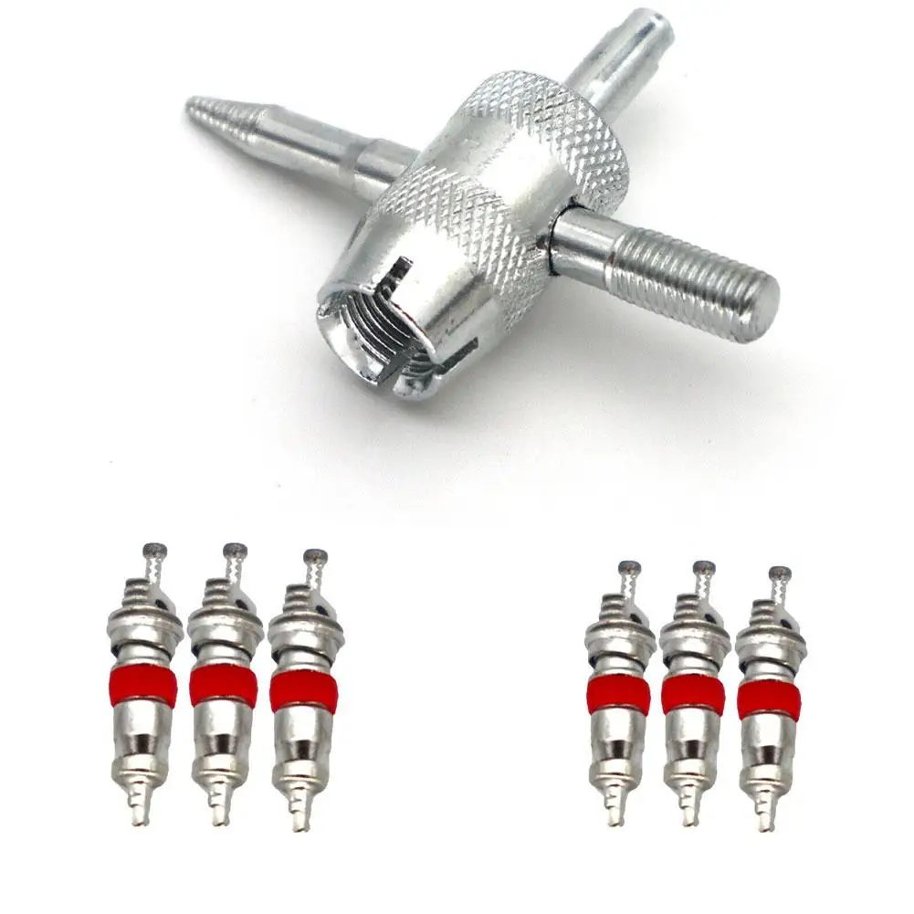 Automobile Tire Valve Core Wrench Set Four In One Valve Stem Repair, Installation And Removal Tool Cleaning Tool