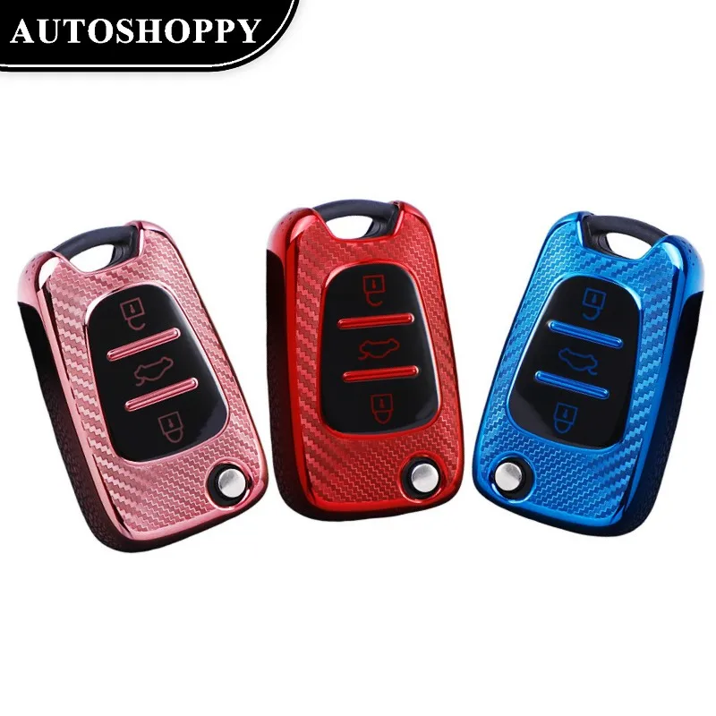 

For KIA Rio 3 Soul Optima Ceed K2 K5 Cerato Sportage For Hyundai Elantra Accent i20 i30 ix35 TPU Car Key Case Cover Shell Fob