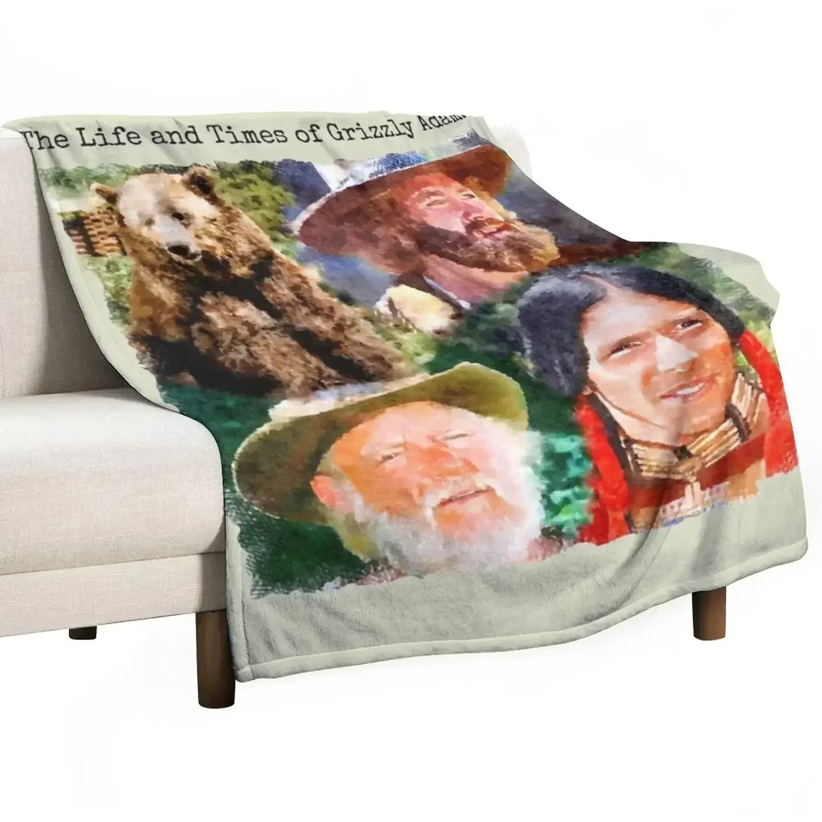 

The Life and Times of Grizzly Adams Collage Throw Blanket Bed covers Heavy Blankets