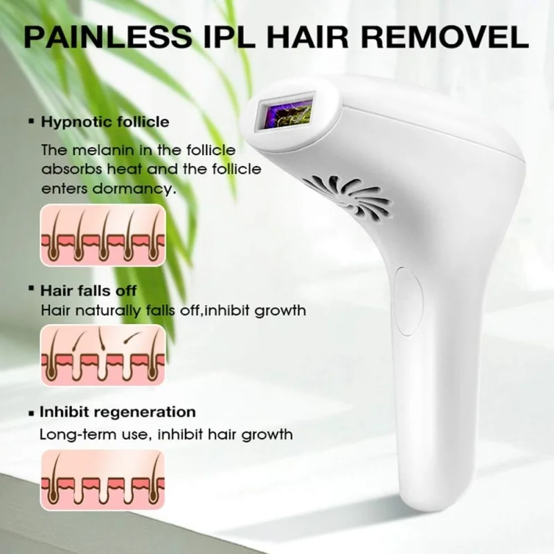 IPL Depilator Permanent Painless Hair Removal Device with LCD Screen 900000 Flashes 8 Gears Adjustable for Skin Rejuvenation
