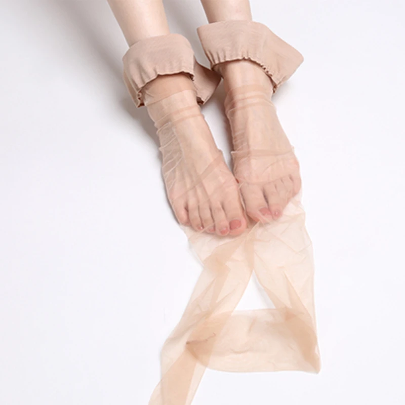 Kontrastfarbene, gerippte, oberschenkelhohe Strümpfe mit doppeltem Anti-Rutsch-Silikonband für Damen, sexy, ultradünne, transparente Medien – Detail 13