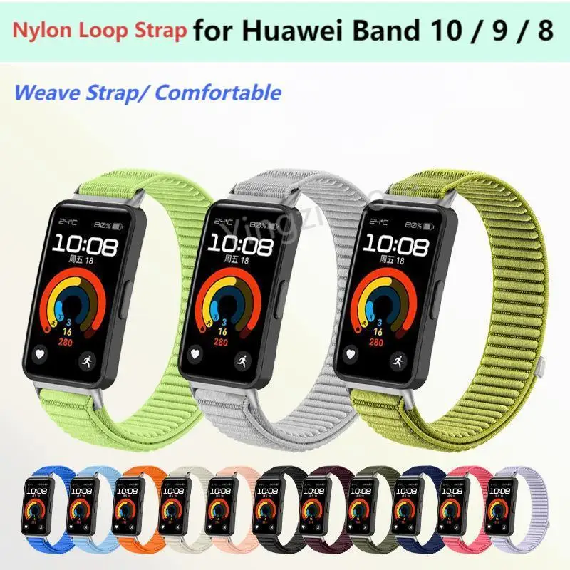 

Нейлоновый ремешок-петля для Huawei Band 10 9 8, сменный браслет-браслет для Huawei Band 9/10/8, аксессуары для ремешка для часов