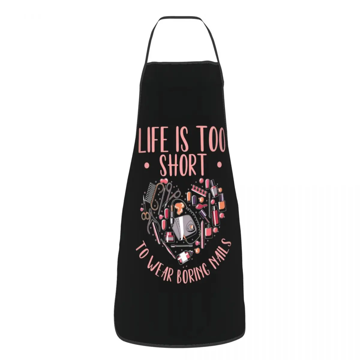 

Custom Life Is Short Nail Tech фартук для маникюра, для взрослых, женщин, мужчин, шеф-повара, кухня для приготовления пищи, кухня, лак для ногтей, садоводство