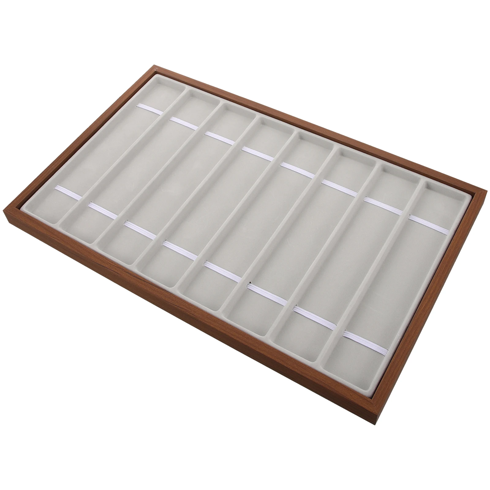 

Wooden Watchband Display Plate Cloth Tray For Retail Shop Watch Band Holder Gentle Surface Anti Scratch Wrist Watch Storage Tray