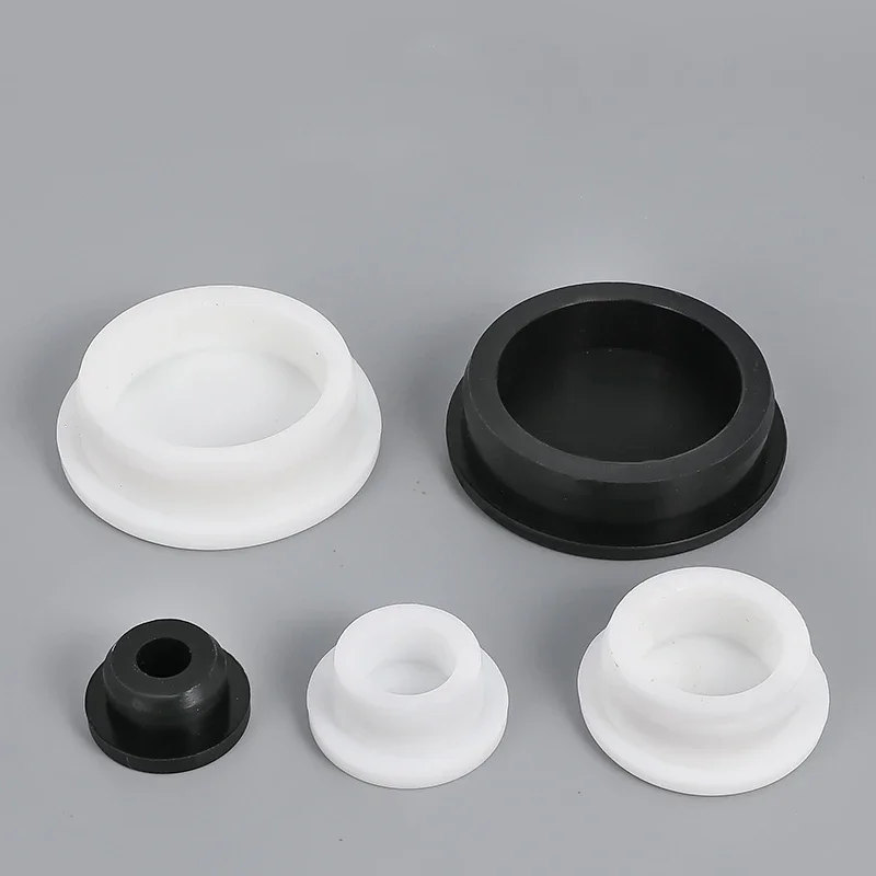 Bore 6.8-161.5mm Black/White Silicone Rubber Seal Hole Plugs Hollow Blanking End Cap Dustproof Plug Pipe Inserts T Type Stopper