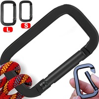 Multi-Function Safety Buckle Camping Carabiner Black Square Fast Hang Backpack Pendant Mini Buckle KeyChain Outdoor Accessories