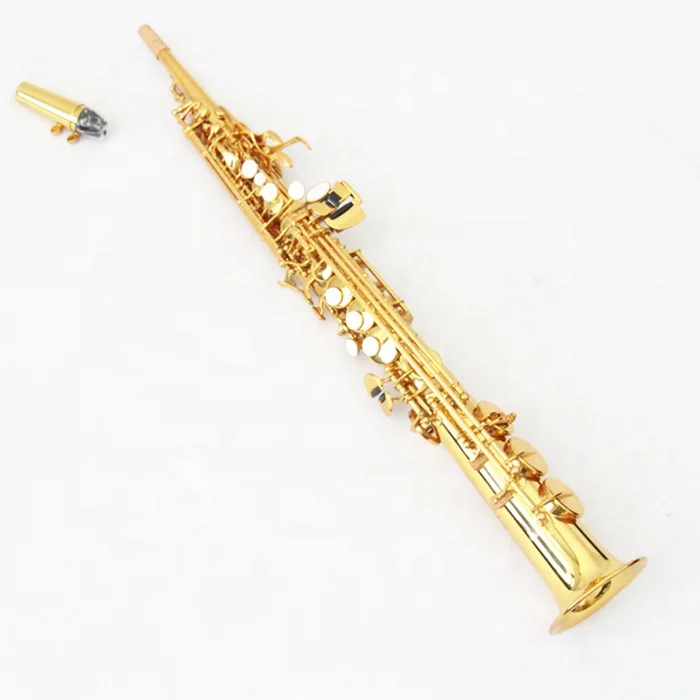 

High end Saxophone Professional soprano saxophone Gold Lacquered saxophone soprano