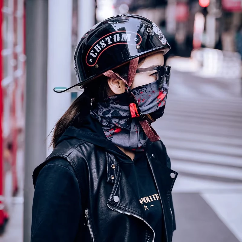 Retro Summer Motorcycle Half Helmet Breathable Vintage Open Face Design Lightweight Cap For Cruiser Scooter Riders