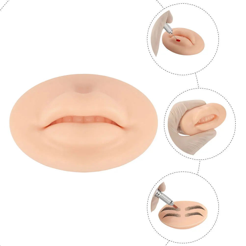 タトゥー練習用リップ ソフトシリコン素材製 リアルな質感 ピアス練習用 伸縮性のある柔らかいフェイクスキンツール