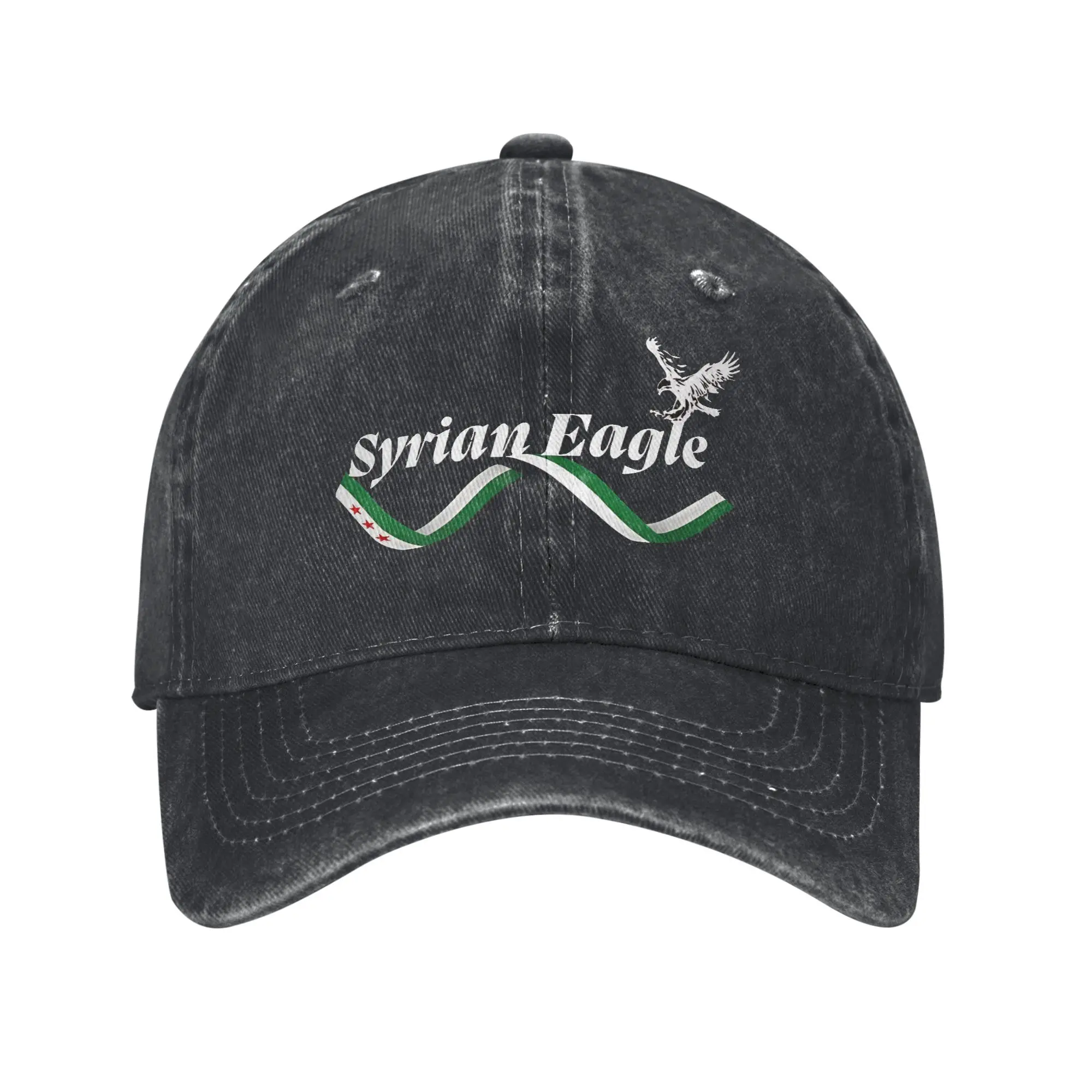 

Unisex Eagle of Syria 2025 Printed Hat Vintage Distressed Denim Baseball Cap Adjustable