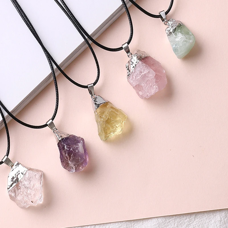 Irregular Natural Native Amethyst Pendant Necklace Jewelry Making Halo Energy DIY Necklace Earrings Accessories Steine Anhänger