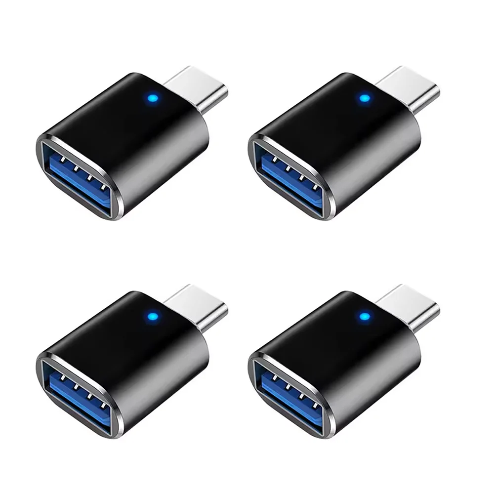 NNBILI 1-5 stücke USB 3,0 Zu Typ C Adapter LED OTG Zu USB C Stecker Auf USB EINE Buchse Für HUAWEI Samsung Xiaomi POCO Adapter
