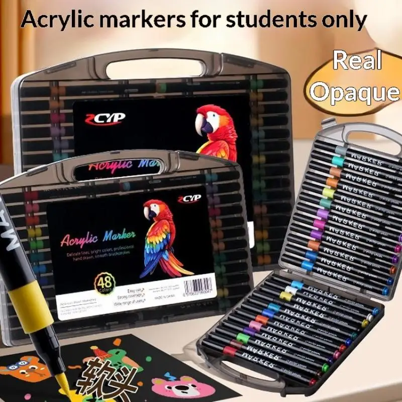 

Graffiti Use Acrylic Marker Set 12-80 Vibrant Colors Waterproof Paint Pens for Rock Wood Canvas Ceramic Art Creation Artists