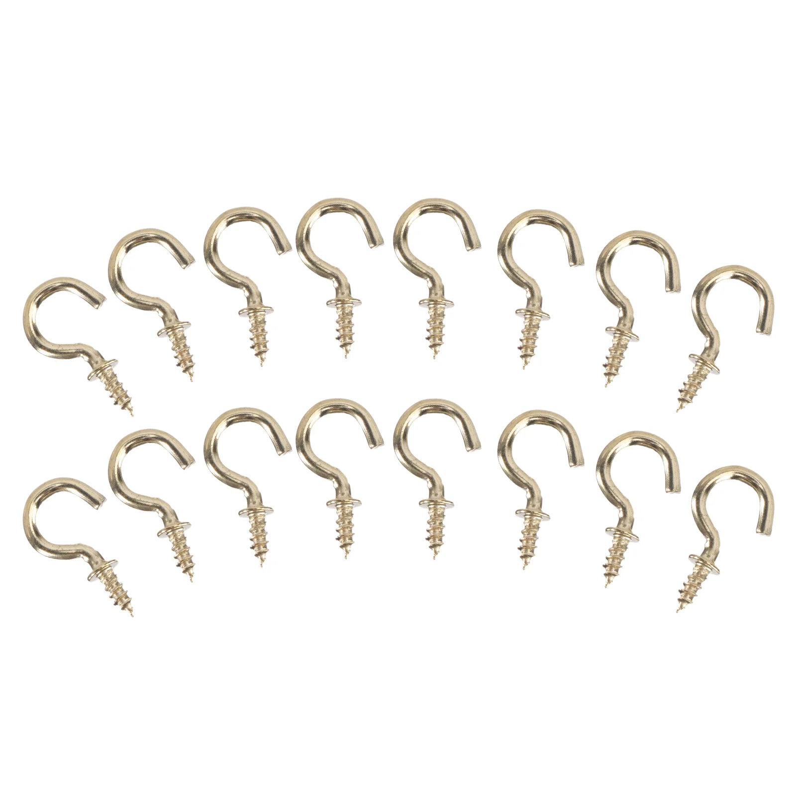 20 Pcs Heavy Duty Clothes Rack Copper Plated Ceiling Hooks Metal Square Screw-in Cup Golden Hanger