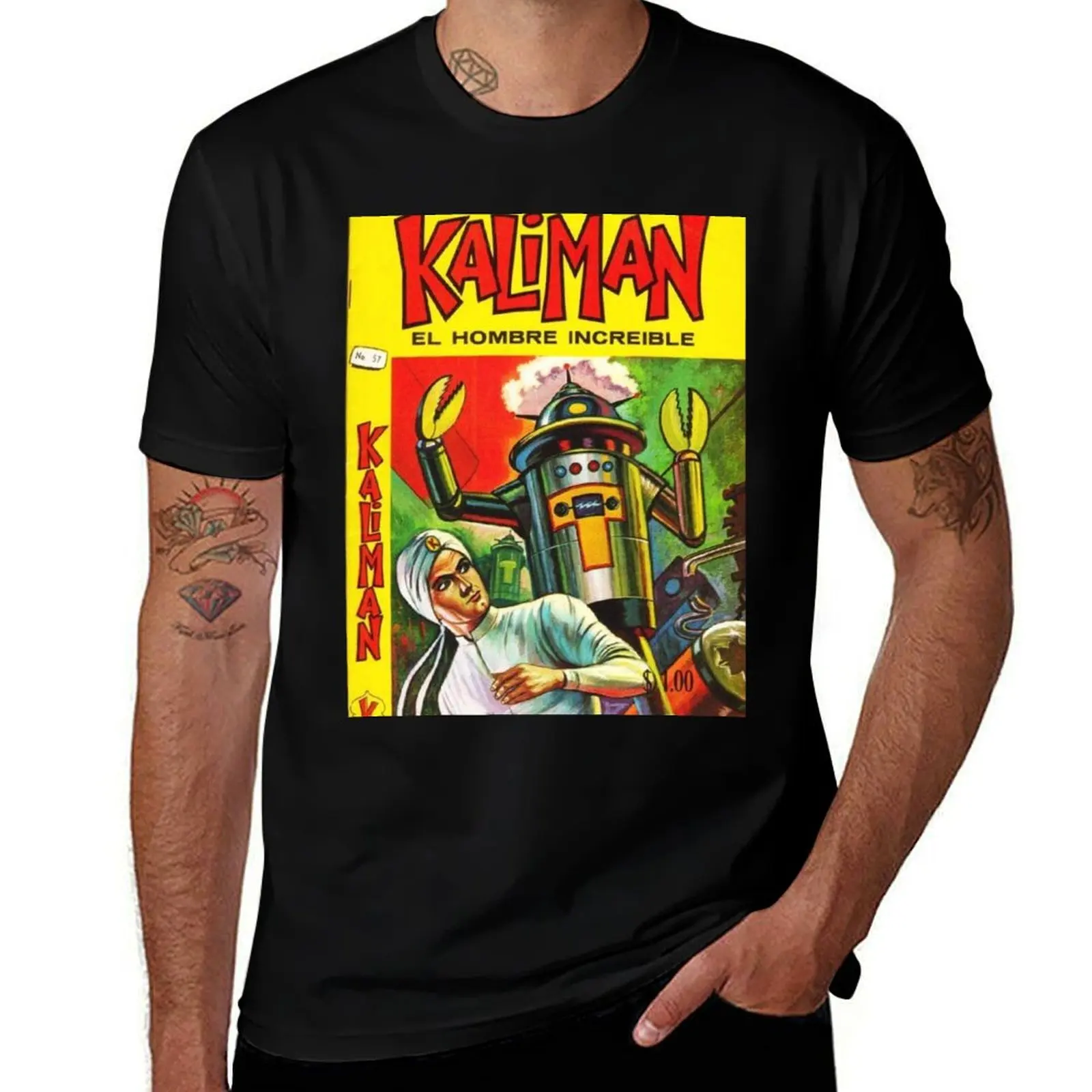

KALIMAN VS ROBOT T-Shirt t shirts for man cotton soft men t shirt cotton 100% t shirt custom print T-Shirt