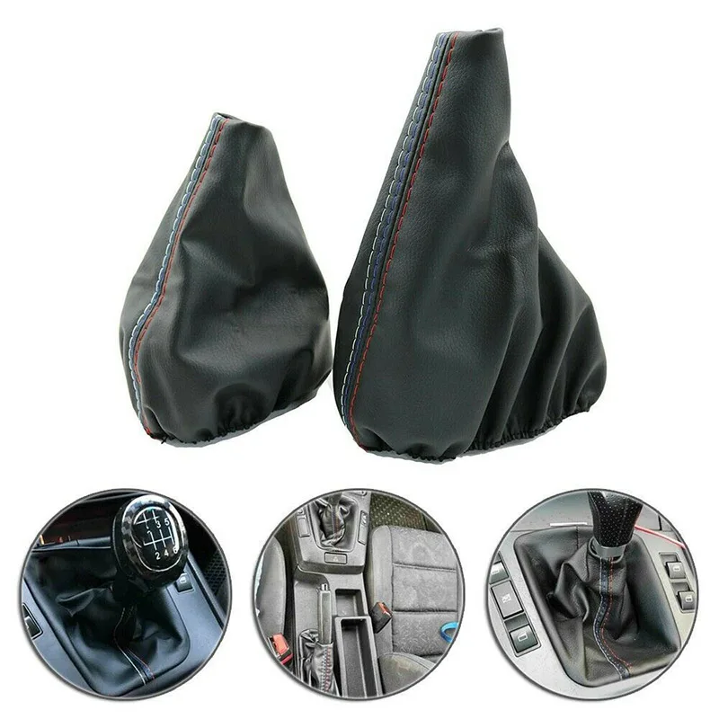 PU Leather Car Interior Shifter Handbrake Gear Shift Gaiter Boot Dust Cover For BMW E30 E36 E34 E46 Fit Z3 1995-1999 2001 2002