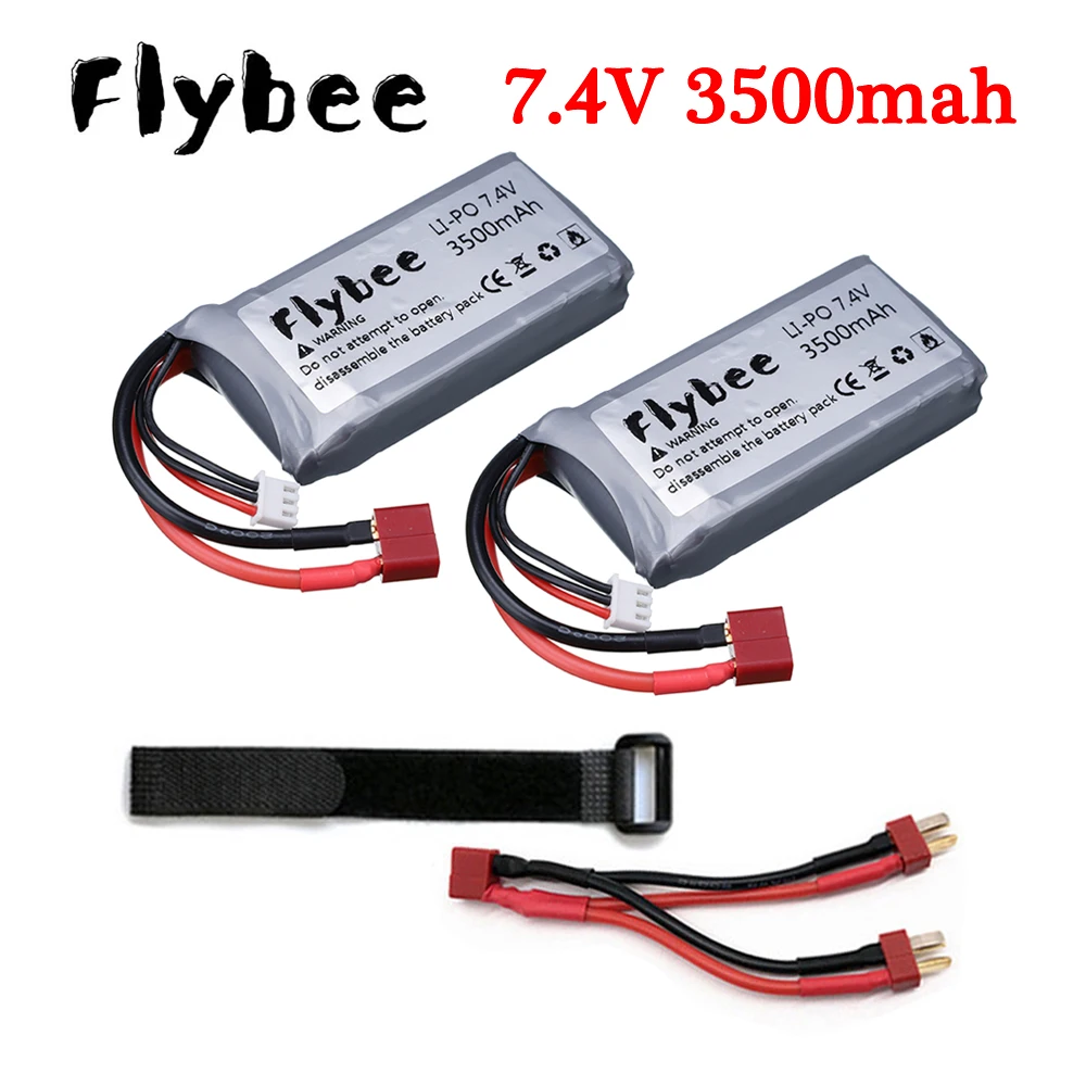 Upgrade 7000mAh 7.4V 3500mAh RC Lipo Battery + Charger Set For Wltoys 12428 12423 RC Car feiyue 03 Q39 parts 2s 7.4V Car Battery