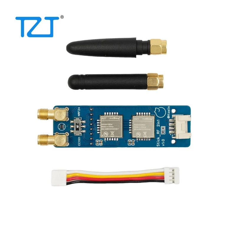 

TZT M5Stack StickC Plus2 RF 2-IN-1 Module 433MHz CC1101 + 2.4GHz NRF24 Dual Mode RF Development Board without/with Shell