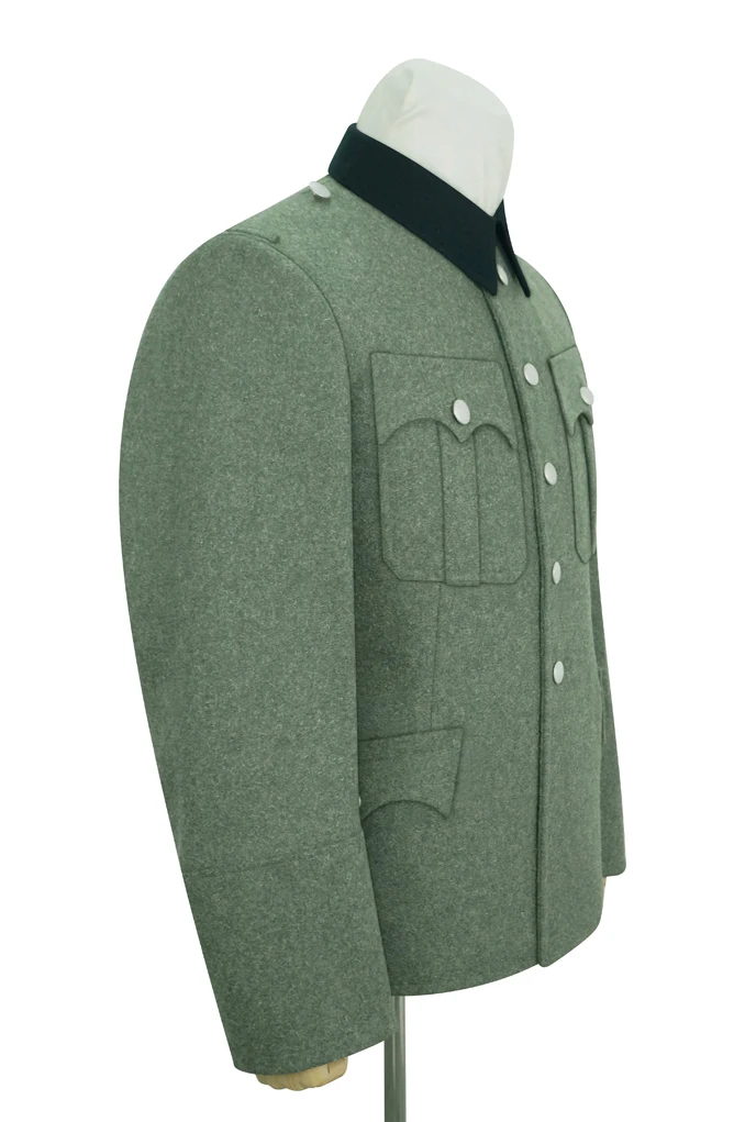 GUWA-115 WWII German Austrian Officer Field Grey Wool Service Tunic Jacket II 5 buttons