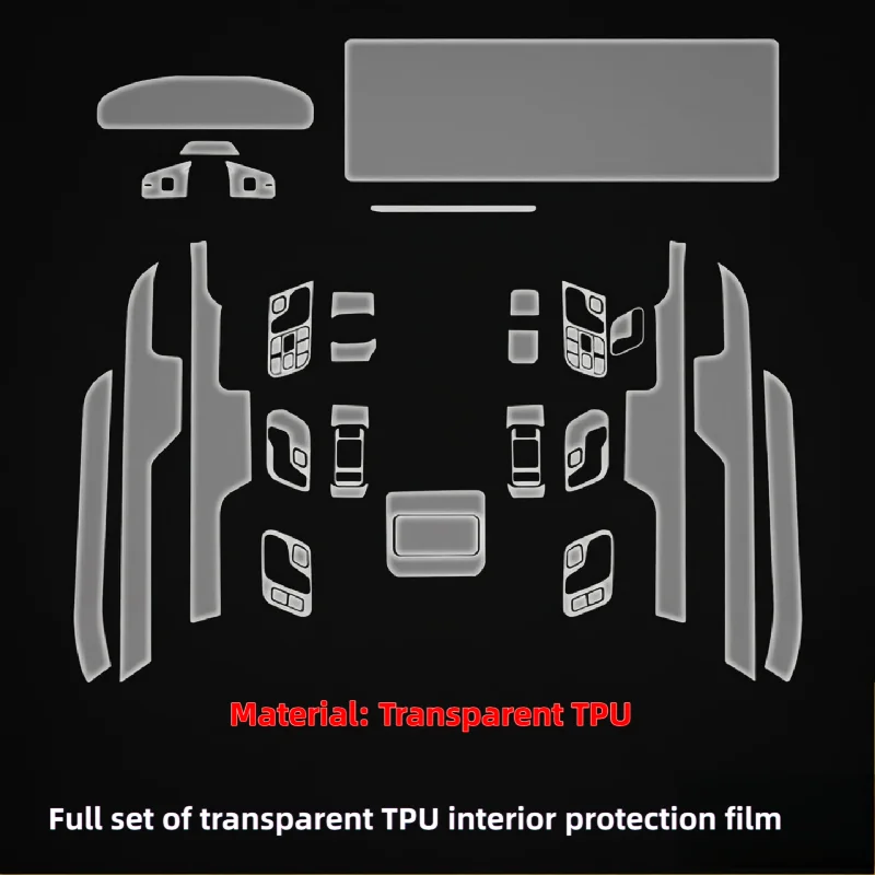 For 25-26 model Zeekr 9X dedicated screen center console interior trim car modification transparent TPU protective film