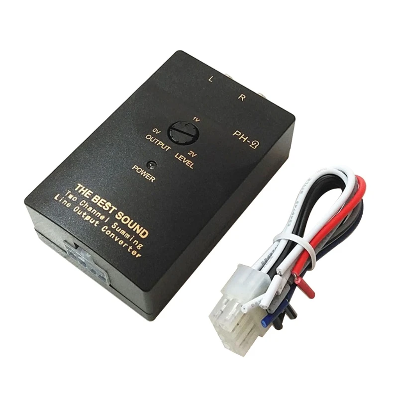 DurableAdjustable Line Control Output Impedance Converter Wire High to Low Level Stereo-RCA Adapter Amplifier Audio PH-2 D7YA