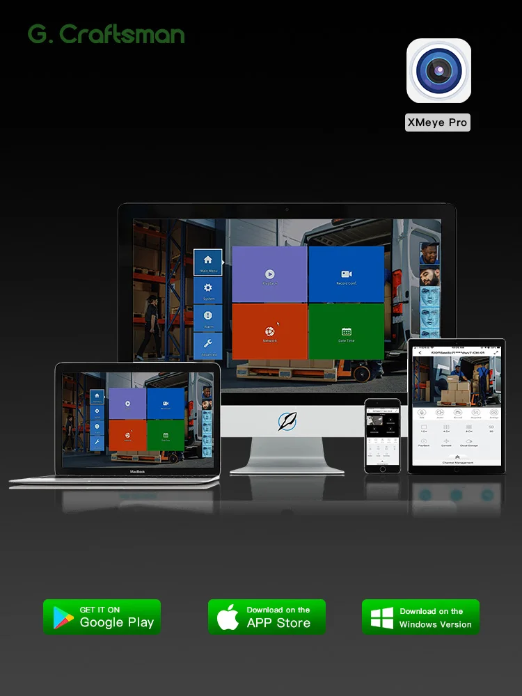 C,D GC,XMeye,D,S-ONY, 6MP, POE,TF فتحة بطاقة، مكبر صوت، صوت، تحذير، Onvif، فيديو CCTV، أمن المراقبة G.Craftsman