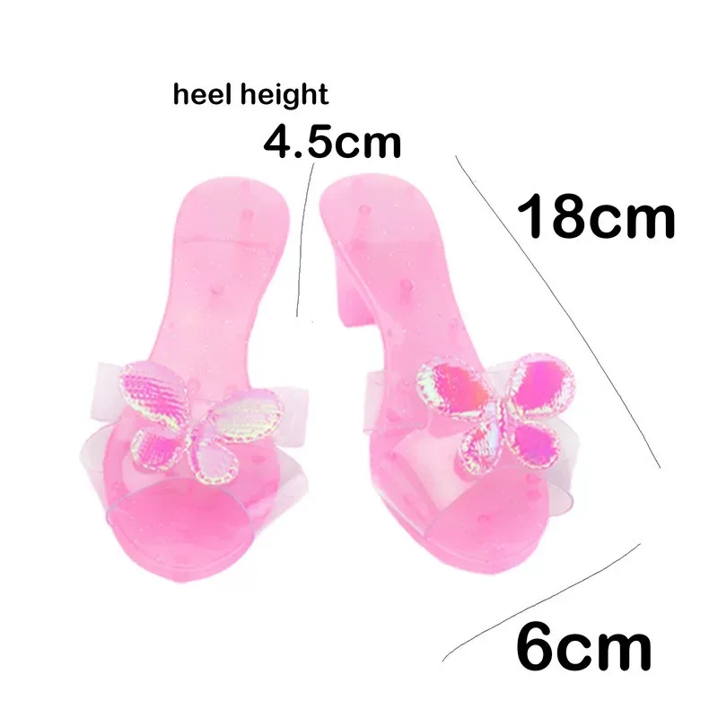 Crystal Princess Shoes Dress Up Toy For Girls 3 Year,High Heel Party Cosplay Toys Set With Sparkly Accessories Pretend Play Gift