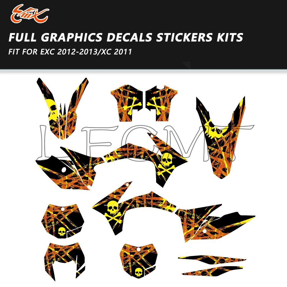 

Fairings Graphics Decals Stickers Kit Fit for 125 200 250 300 350 450 500 EXC 2012-2013 XC 2011 Motorcycle Background