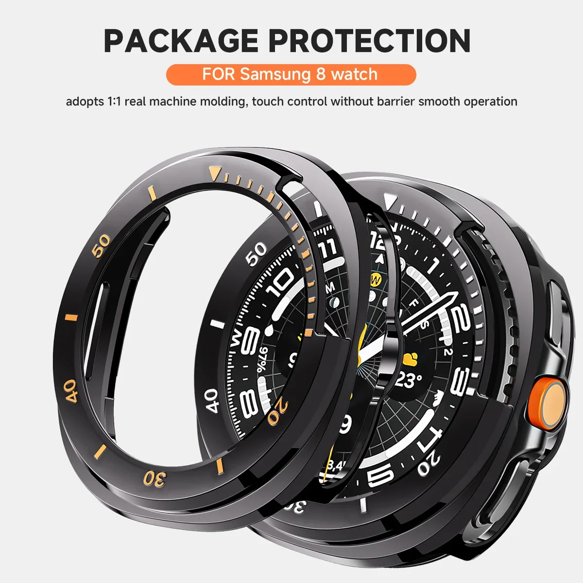 Чехол + оригинальный ремешок для Samsung Galaxy Watch 8 Classic 46 мм, силиконовый браслет, жесткий бампер из ПК для Galaxy Watch 8, аксессуары