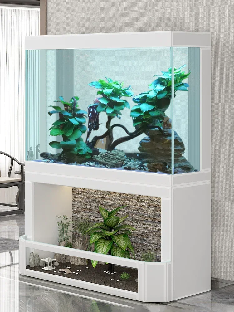 Water curtain wall fish tank living room large aquarium screen ecological landscaping without changing water