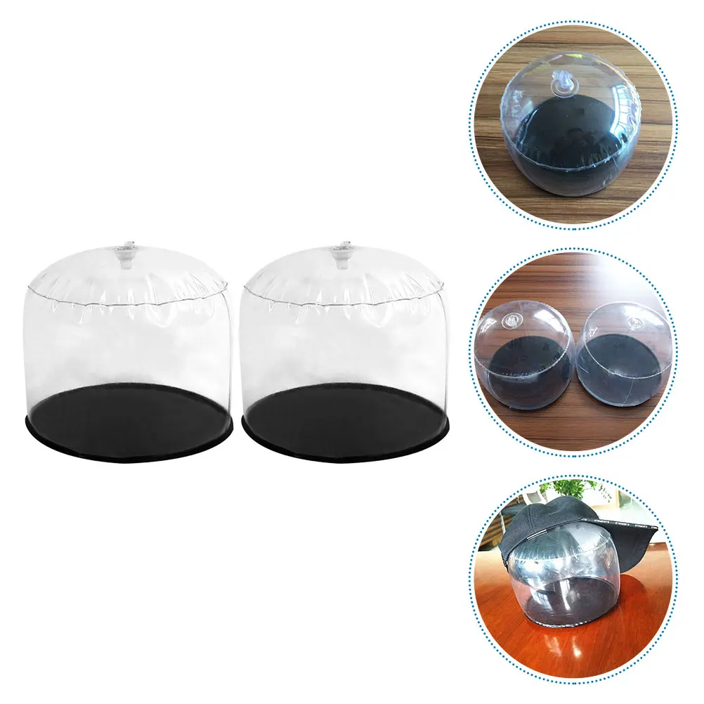

2pcs Hat Display Holder PVC Inflatable Cap Shaper Storage Rack for Round Hats Plastic Stand Prevent Deformation